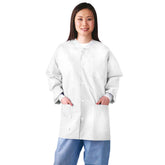 JACKET,LAB,MLTILYR,KNIT CUF/COLLAR,WH,2X